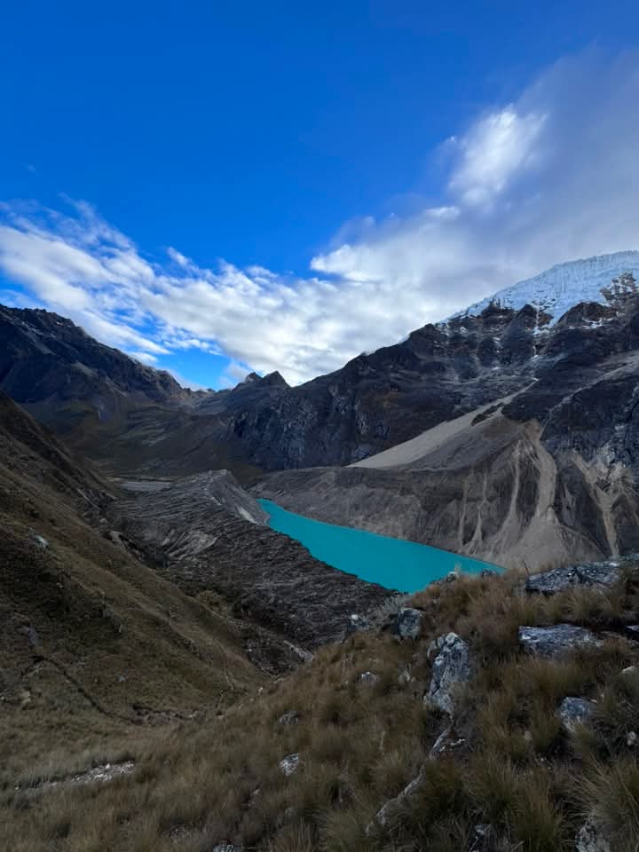 Turquoise lake on the route