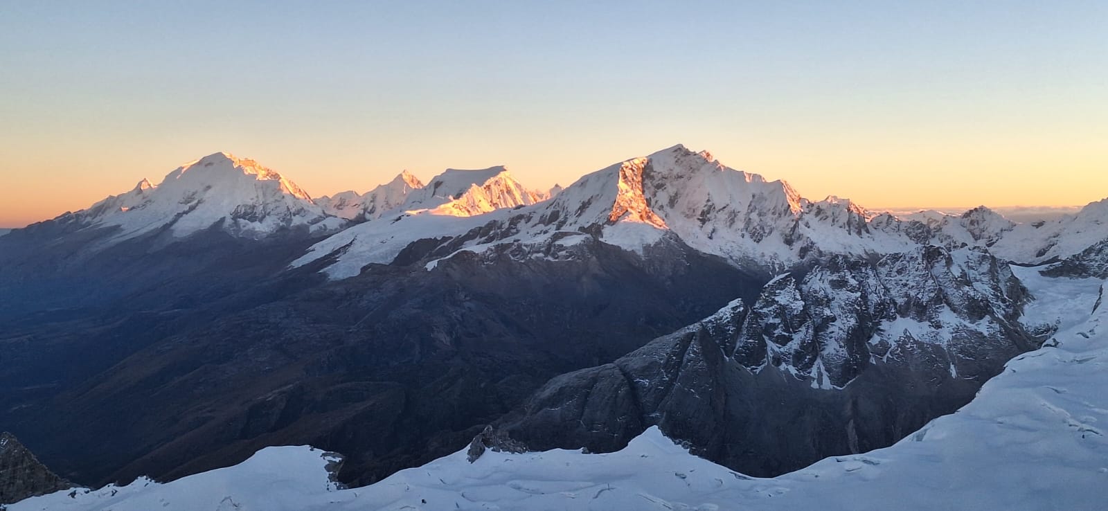 Sunrise from the summit of Vallunaraju