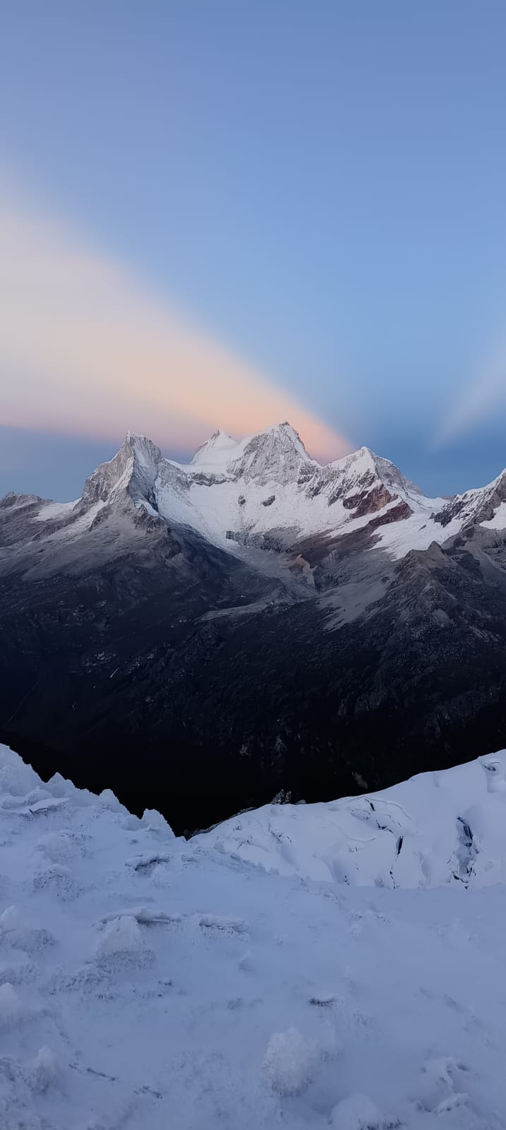 First light on the Cordillera Blanca peaks