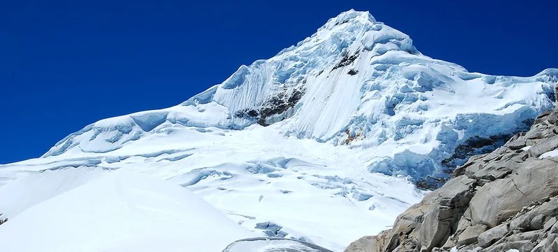 Glacier and final summit pyramid of Tocllaraju