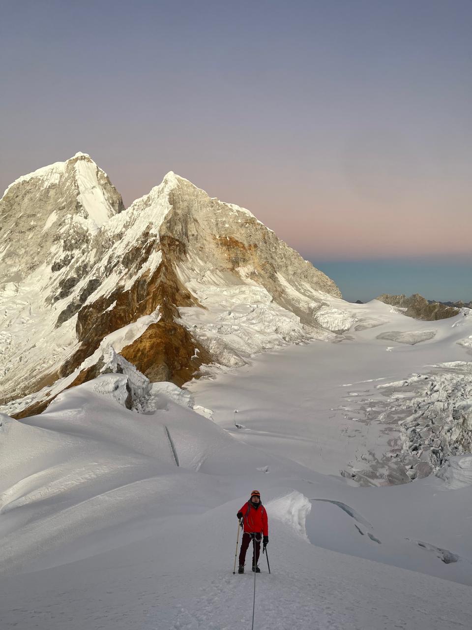 Climbing at sunrise