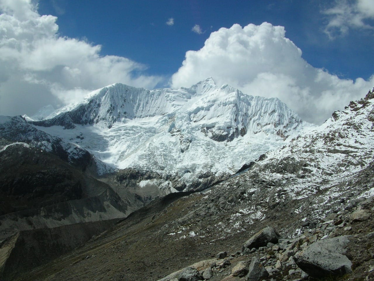 View of the Cordillera Blanca snow peaks
